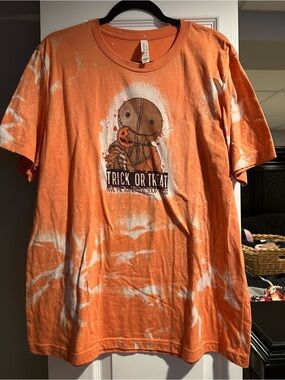 Bella Canvas Orange Tie-Dye 'Trick or Treat' Short Sleeve Tee